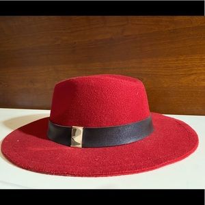 Red felt hat